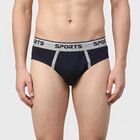 Men's Navy Blue Regular Fit Briefs, नेवी ब्लू, small