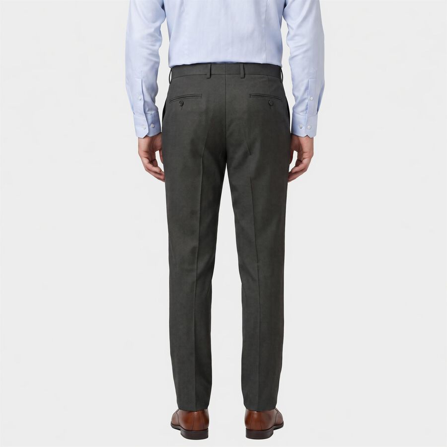 Men's Black Slim Fit Flat-Front Formal Trousers, काला, large