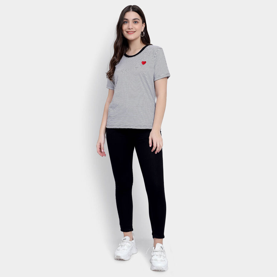 Round Neck T-Shirt, White, large image number null