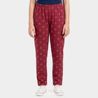 Girls' Pink Straight Fit Geometric Printed Pyjama, Pink, small