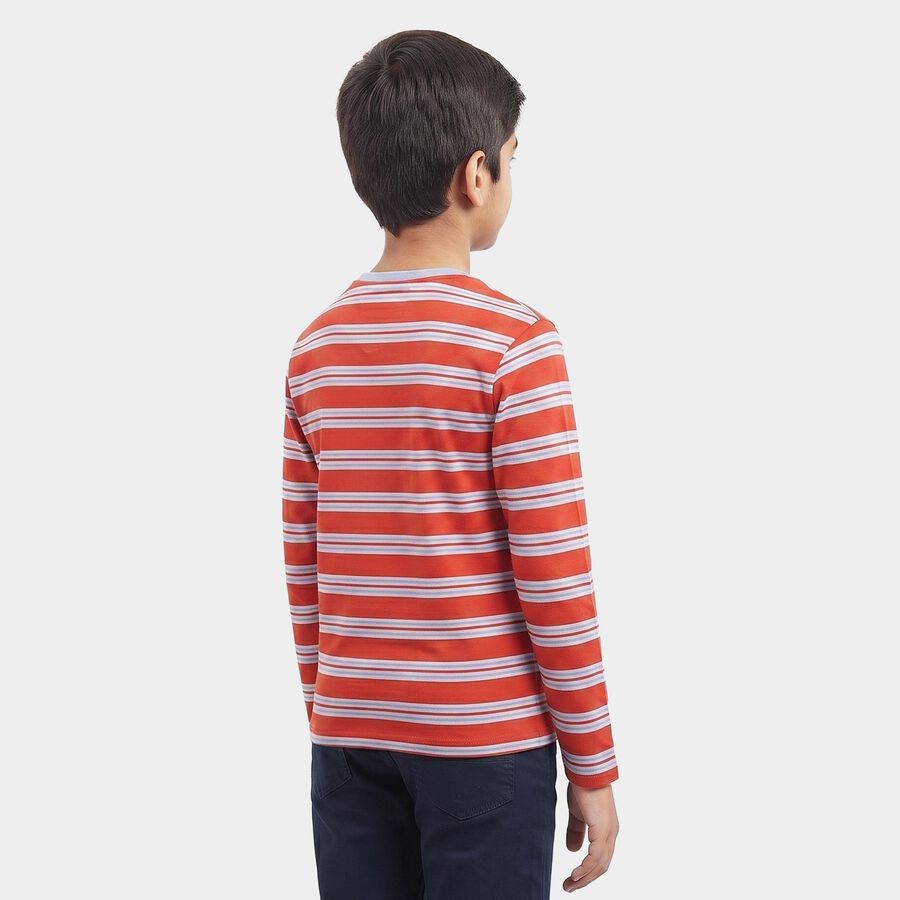 Boys Maroon Crew Neck Regular T-Shirt, Maroon, large