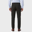 Men's Black Slim Fit Checked Formal Trousers, Black, small