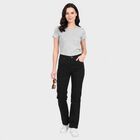Women's Black Straight Fit Solid Jeans, Black, small