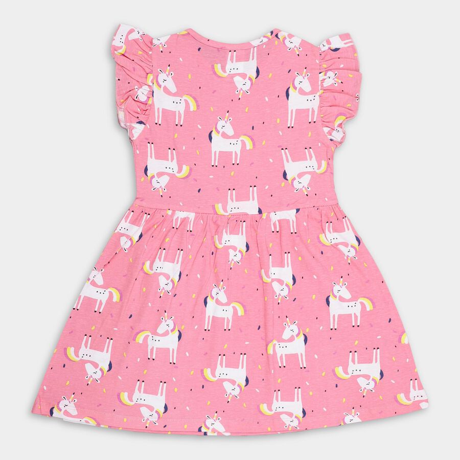 Girl's Bright Red Round Neck Printed T-Shirt, Pink, large image number null