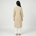 Women's Beige Kurta, गहरा पीला, small