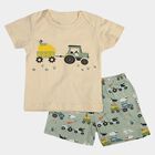 Infants' Light Green 100% Cotton Crew Neck Graphic Print Baba Suit, Light Green, small