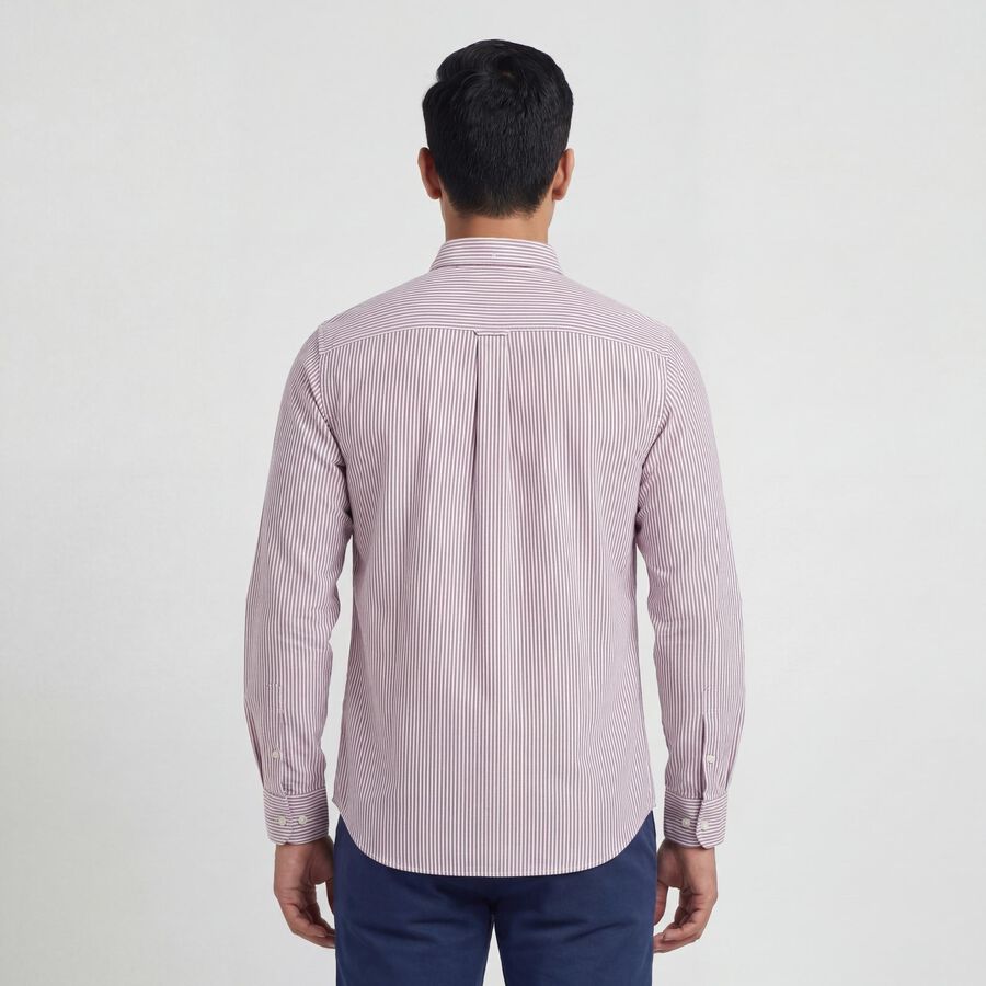 Men's Red Cotton Spread Collar Casual Shirt, Red, large