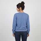 Women's Light Blue Crew Neck Pullover Sweatshirt, हल्का नीला, small