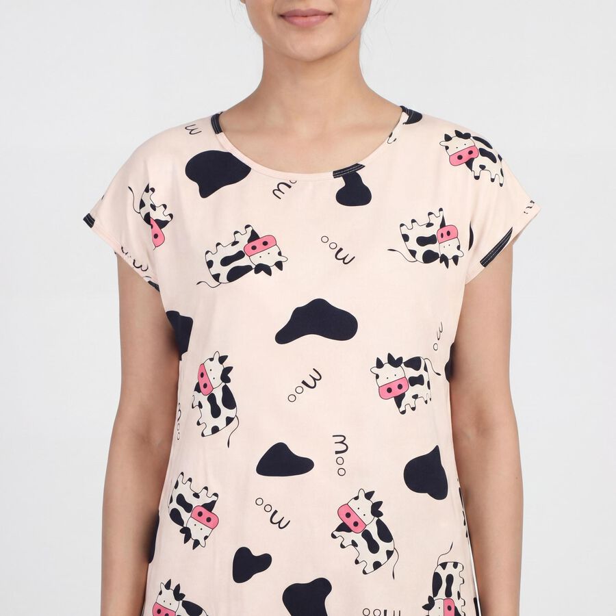 Women's Pink Nighty, हल्का गुलाबी, large