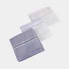 Men's Multicolour Striped and Checked Pack of 3 Handkerchief, गहरा ग्रे, small