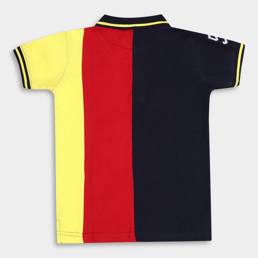 Boys' Cotton Half Sleeves T-Shirt, नेवी ब्लू, large image number null