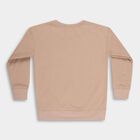 Boys Muted Beige Crew Neck Casual Sweatshirt, गहरा पीला, small image number null