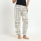 Ladies' Off-White Geometric Printed Full-Length Pyjama, ऑफ व्हाइट, small image number null
