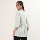 Women's Green Notch Neck Floral Printed Kurti, Light Green, small