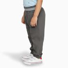 Infants Muted Charcoal Grey Elastic Waist Jogger Trousers, हल्का ग्रे, small image number null