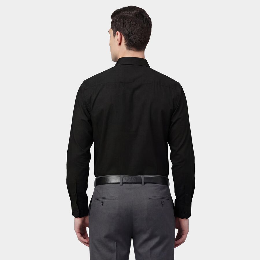 Men's Green Cotton Spread Collar Classic Formal Shirt, Dark Green, large