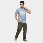 Men's Blue Round Neck Regular T-Shirt, Sky Blue, small