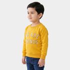 Boys' Yellow Crew Neck Pullover Sweatshirt, Yellow, small