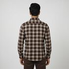 Men's Brown Cotton Long Sleeve Regular Fit Casual Shirt, भूरा, small