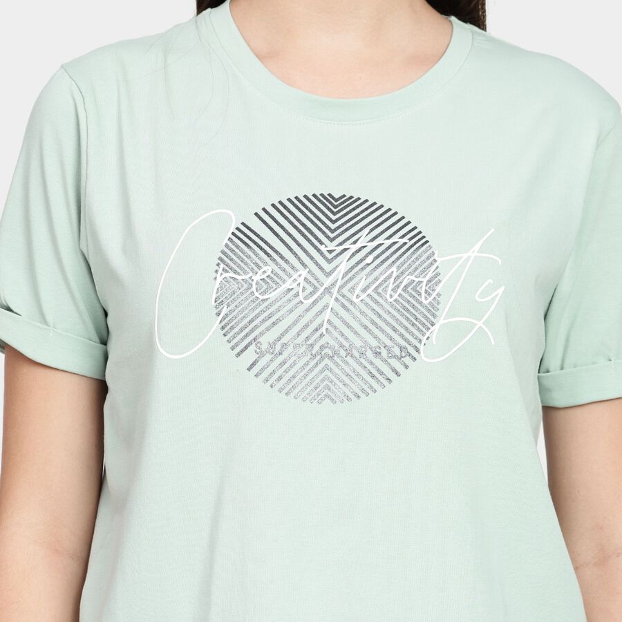 Ladies' Round Neck T-Shirt, Light Green, large image number null