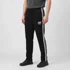 Men's Black Regular Fit Side-Striped Track Pants, Black, small