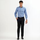 Men's Deep Steel Blue Button Down Formal Shirt, Dark Blue, small image number null