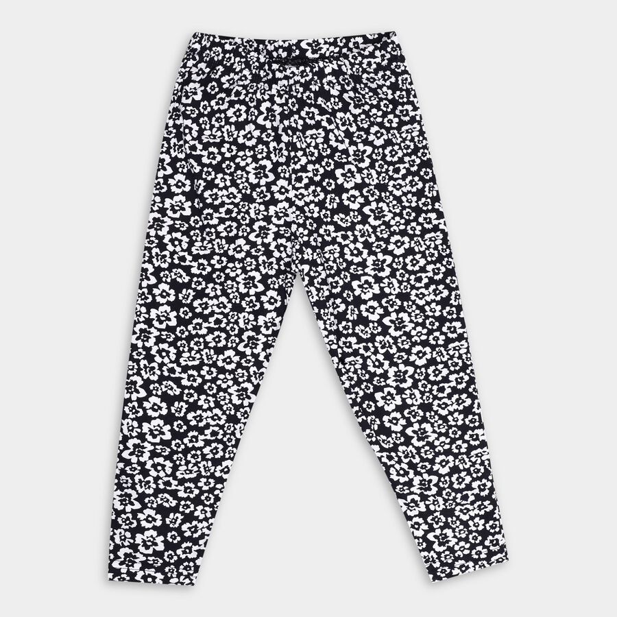 Girl's All Over Printed Navy Blue Pyjama, Navy Blue, large image number null