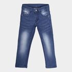 Girls Buttoned Regular Fit Jeans, Dark Blue, small image number null