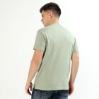 Men's Light Sage Green Cotton Round Neck Casual T-Shirt, Light Green, small