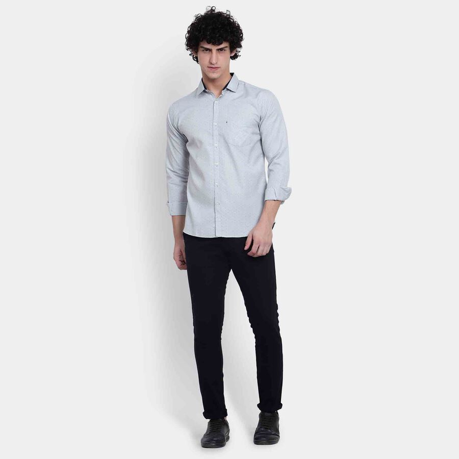 Printed Casual Shirt, Light Grey, large image number null