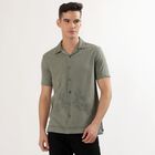 Men's Muted Sage Green Cuban Casual Shirt, हल्का हरा, small image number null