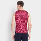 Printed Sleeveless T-Shirt, Maroon, small image number null