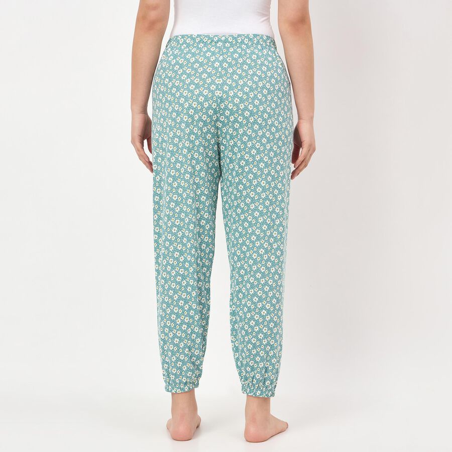 Women's Light Green Relaxed Fit Abstract Printed Harem Pants, हल्का हरा, large