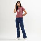 Ladies' Stonewashed Blue Wide Leg High Rise Jeans, Mid Blue, small image number null