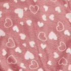 Girls' Dusty Rose Heart Printed Fleece Winter Pyjama, Pink, small image number null