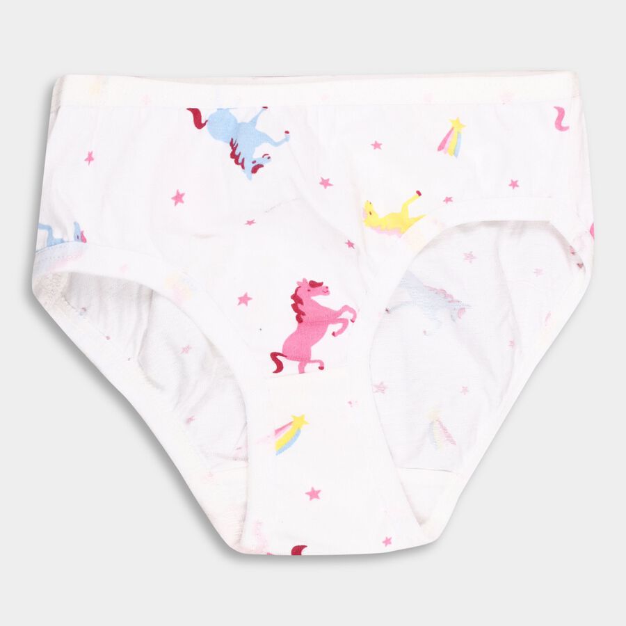 Girls' 100% Cotton Panty, White, large image number null