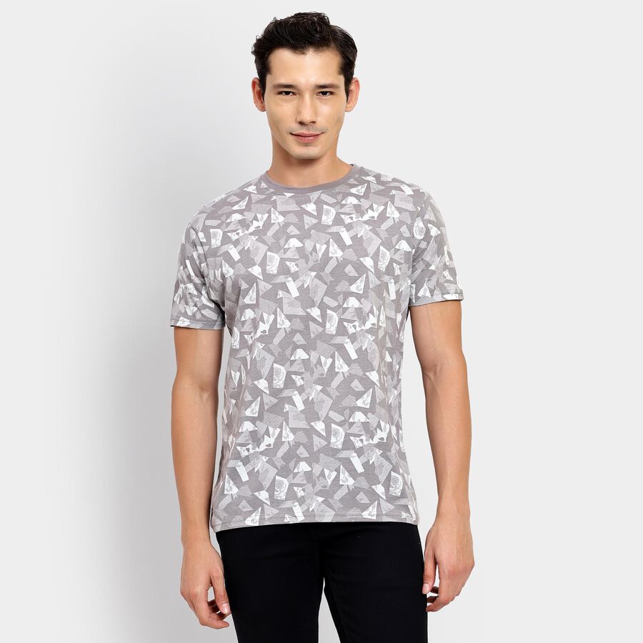 Men's 100% Cotton Round Neck Half Sleeves T-Shirt, Dark Grey, large image number null