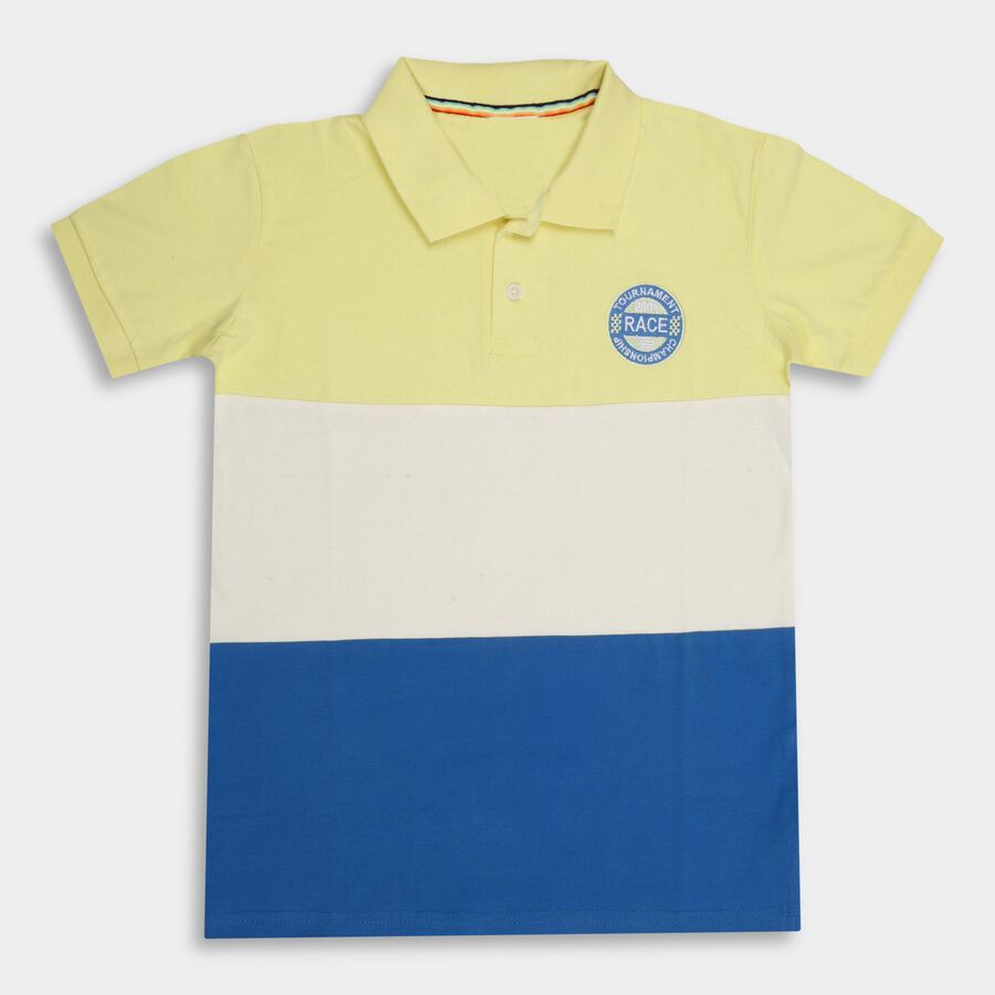 Boys' Half Sleeves T-Shirt , पीला, large image number null