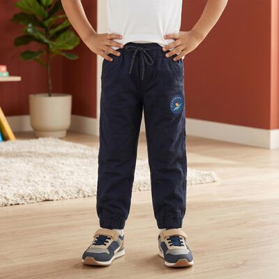 Boys' Navy Blue Logo Patch Jogger Trousers