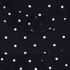Infants' Deep Navy Blue Polka Dot Ruffle Frock, नेवी ब्लू, small image number null