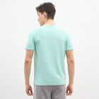 Men's Bright Aqua Crew Neck Athleisure T-Shirt, एक्वा, small