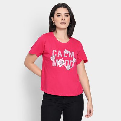 Ladies' 100% Cotton Round Neck T-Shirt 