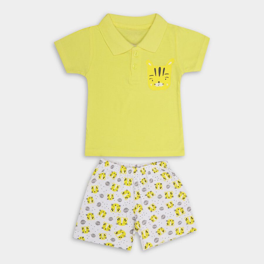 Infant Boys' 100% Cotton Baba Suit, Yellow, large image number null
