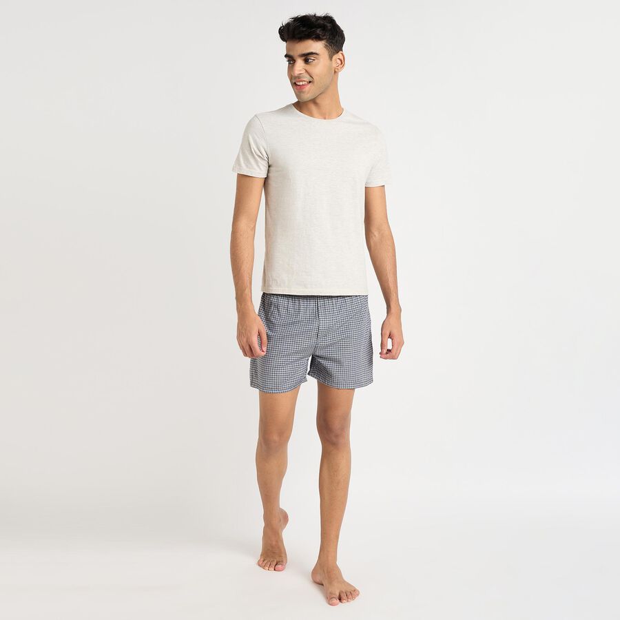Men's Boxers , नेवी ब्लू, large