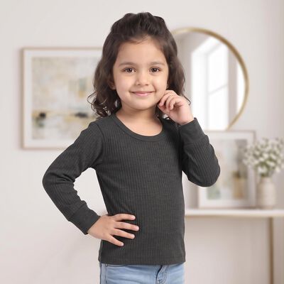 Girls' Dark Grey Long Sleeve Thermal