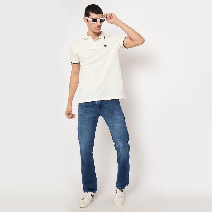 Men's Collared Half Sleeves T-Shirt , White, large image number null