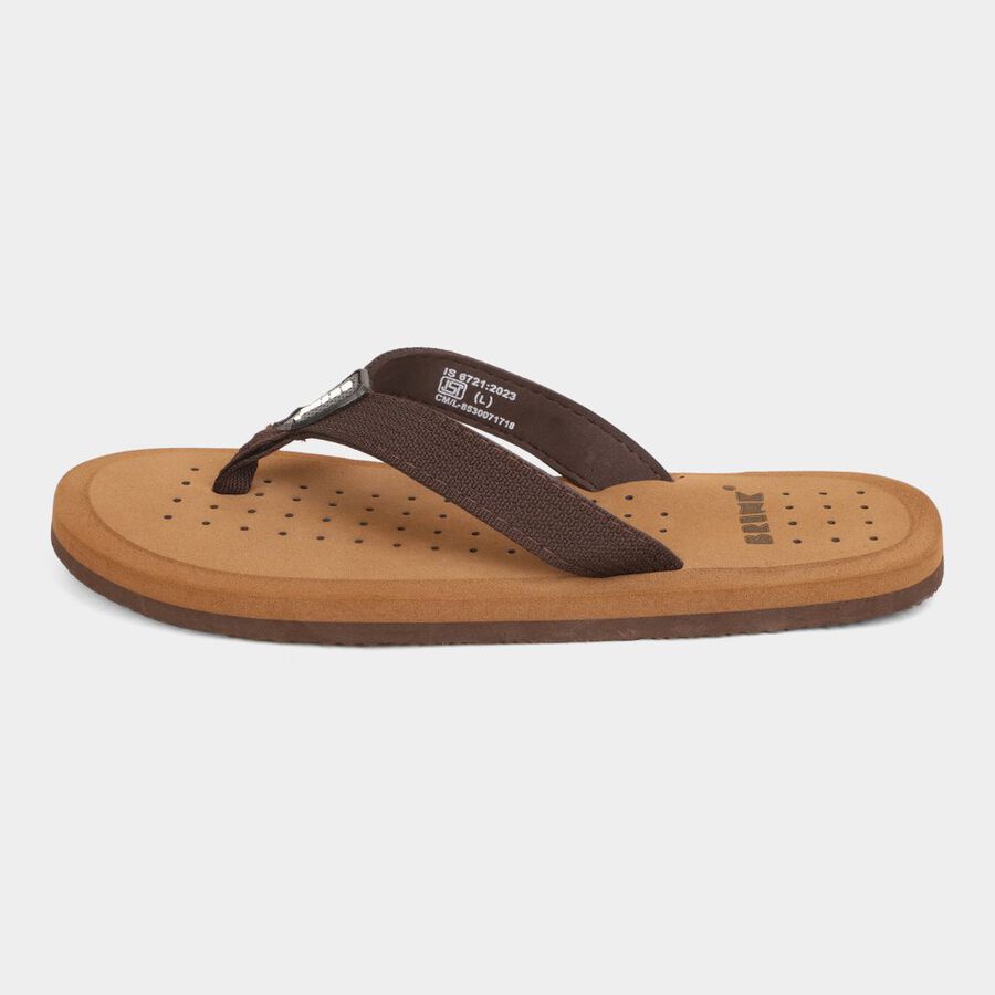 Men's Slippers, Brown, large image number null