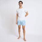 Men's 100% Cotton Boxers, हल्का नीला, small