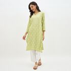 Women's Light Sage Green Notch Neck Printed Kurta, हल्का हरा, small image number null