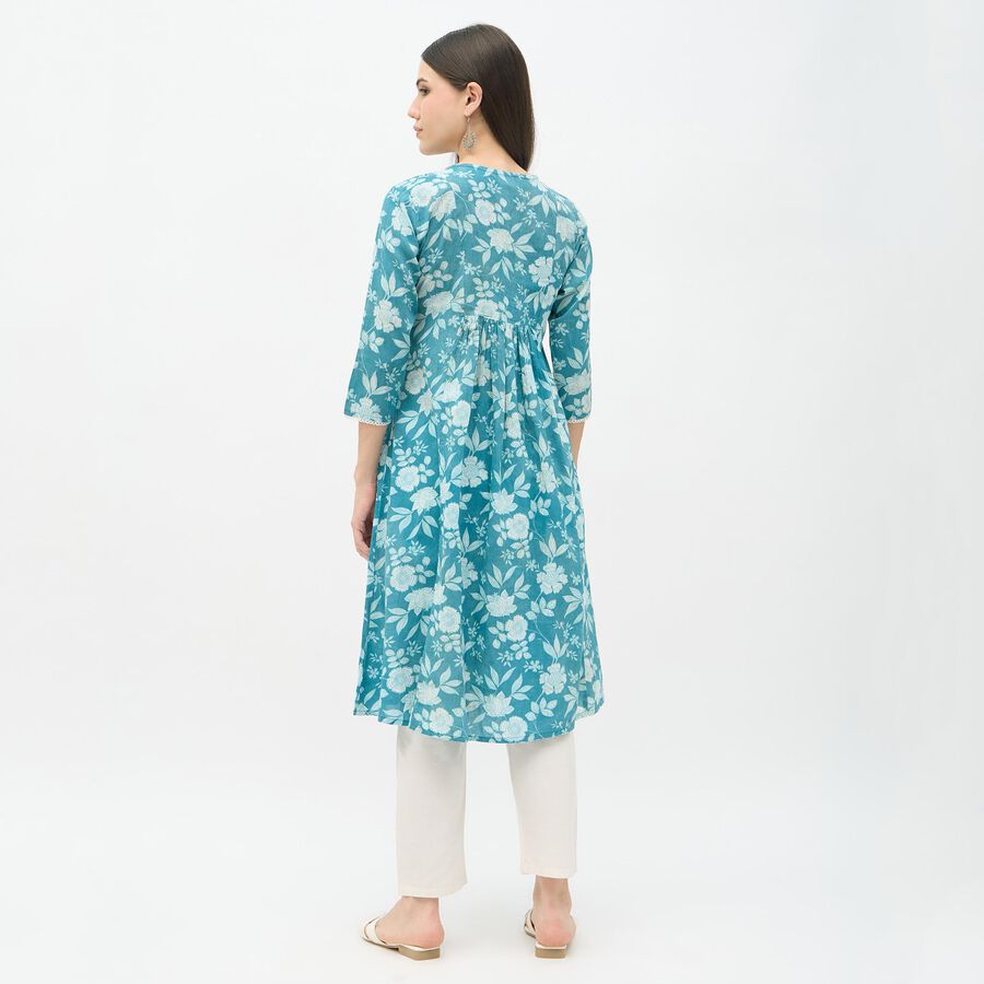 Ladies' 100% Cotton Kurta, Light Blue, large